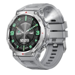 Montre connectée KT85 avec Bluetooth, lampe torche, cardiofréquencemètre, oxymètre de pouls et fonctions multiples pour l'extérieur