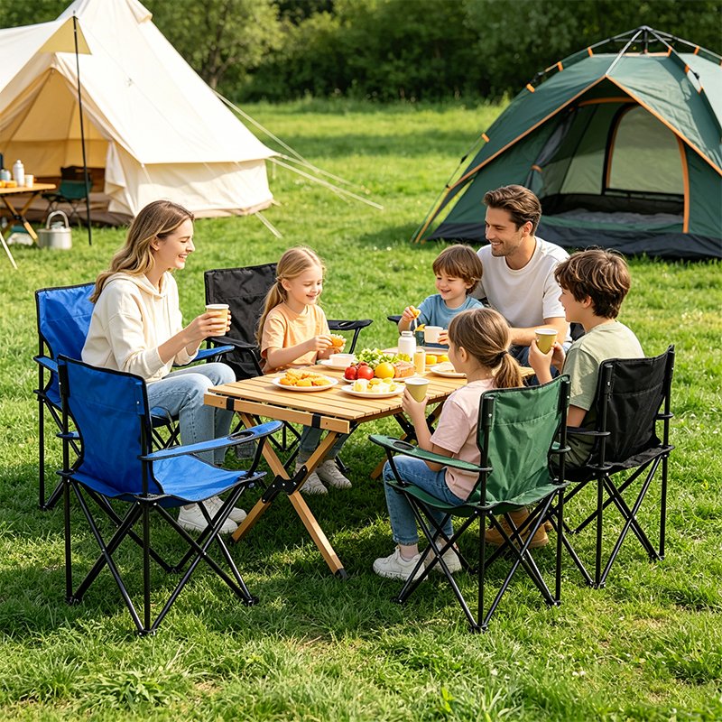 Chaise de camping pliante et portable – Siège de pêche 50 x 50 x 80 cm, léger et robuste, supporte jusqu'à 130 kg, facile à transporter - Image 8