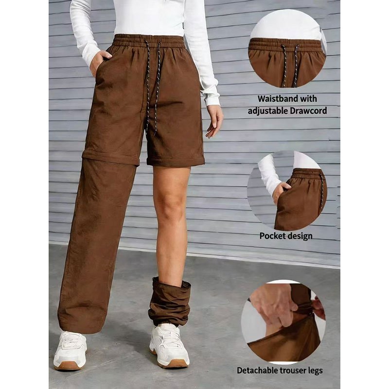 Pantalon de randonnée convertible pour femme - Pantalon cargo imperméable à séchage rapide avec jambes amovibles par fermeture éclair, idéal pour le c - Image 4
