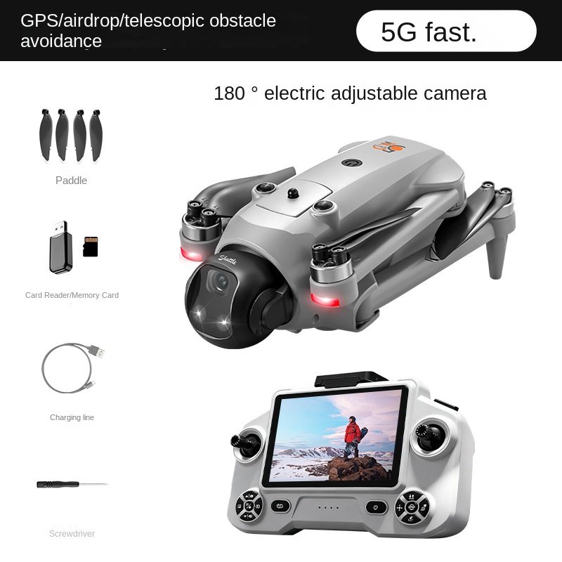 Drone YL059, quadricoptère sans balais, télécommandé par GPS, avec fonction de largage, évitement d'obstacles et écran tactile 5G. - Image 7
