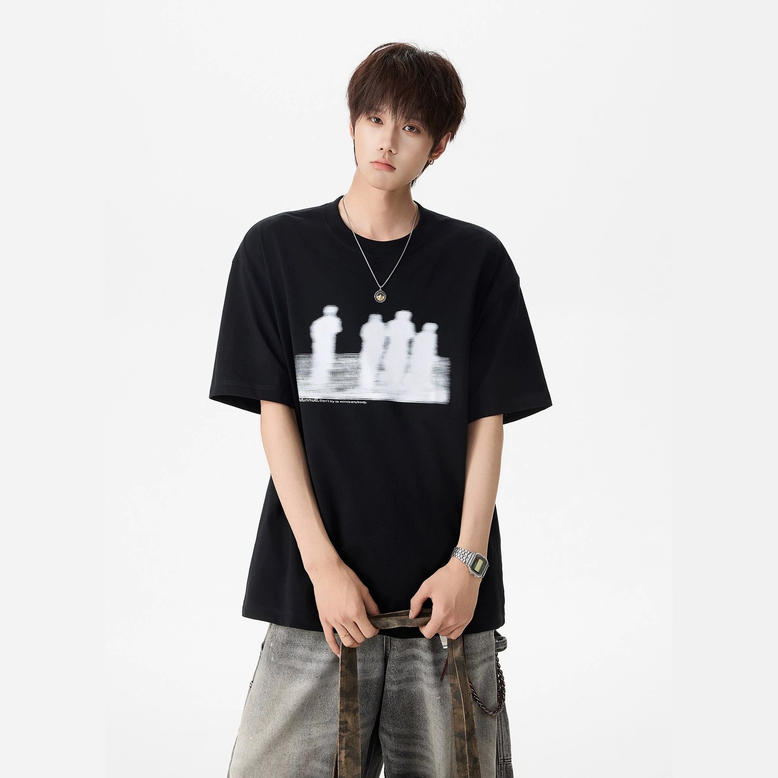 T-shirt blanc à manches courtes et imprimé pour homme - Image 7
