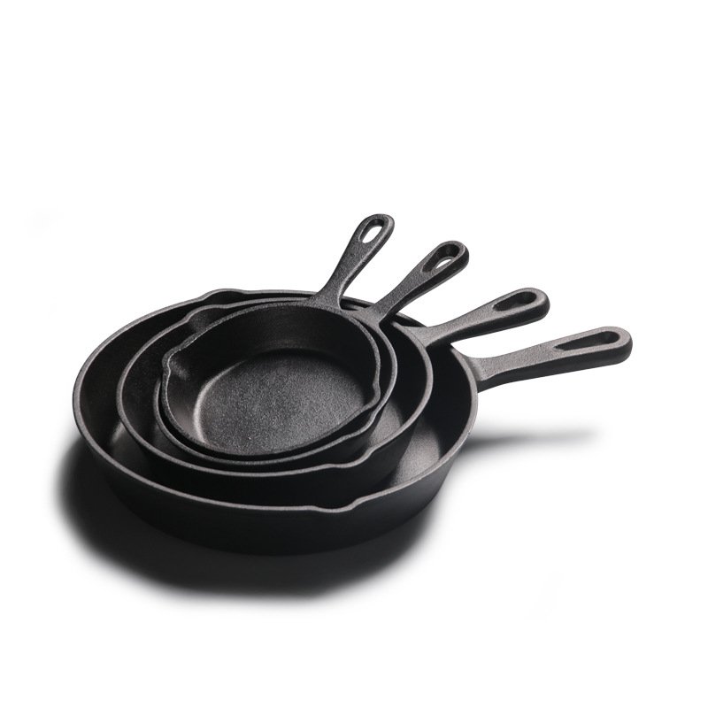 Ensemble de 4 poêles en fonte antiadhésives pour induction, poêle à œufs et à crêpes - Image 2