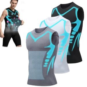 Gilet de sport pour homme à séchage rapide, manches courtes, ajusté, hautement élastique et respirant, évacuant l'humidité, idéal pour l'entraînement