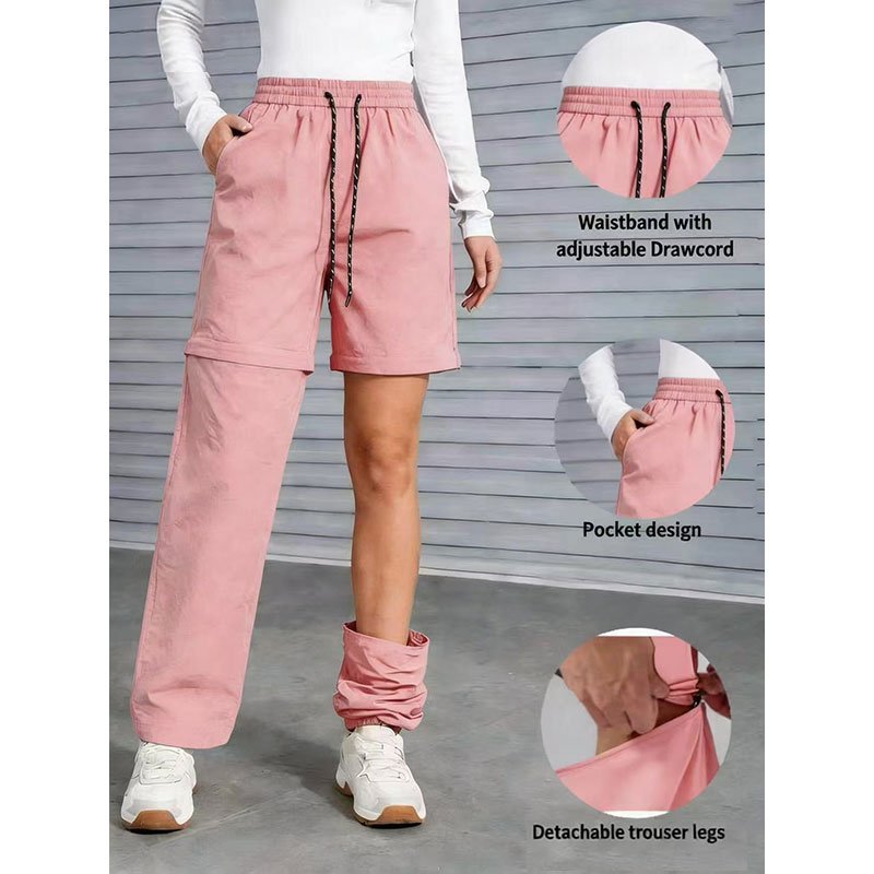 Pantalon de randonnée convertible pour femme - Pantalon cargo imperméable à séchage rapide avec jambes amovibles par fermeture éclair, idéal pour le c - Image 6