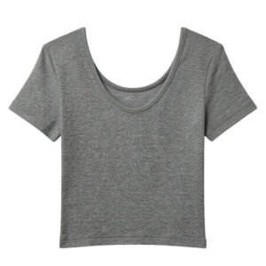 T-shirt à manches courtes pour femme, crop top sexy au style épuré
