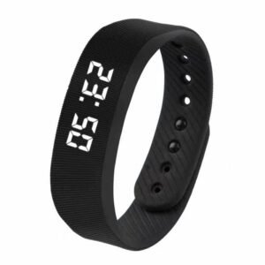 Montre connectée / Bracelet connecté – Écran couleur rond – Musique, météo, podomètre, fonctions sportives