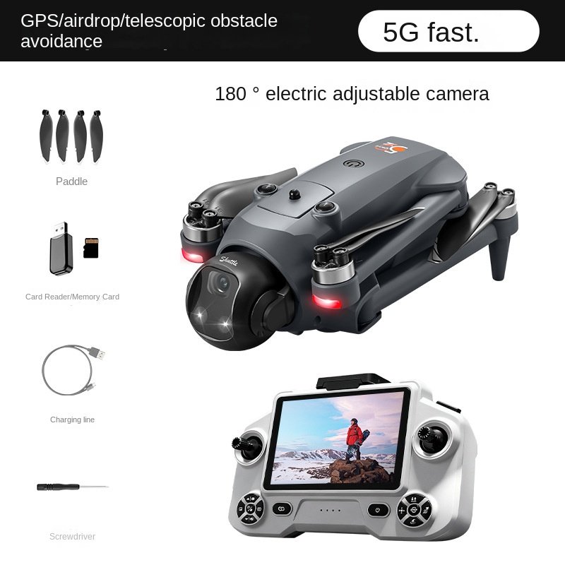 Drone YL059, quadricoptère sans balais, télécommandé par GPS, avec fonction de largage, évitement d'obstacles et écran tactile 5G. - Image 6