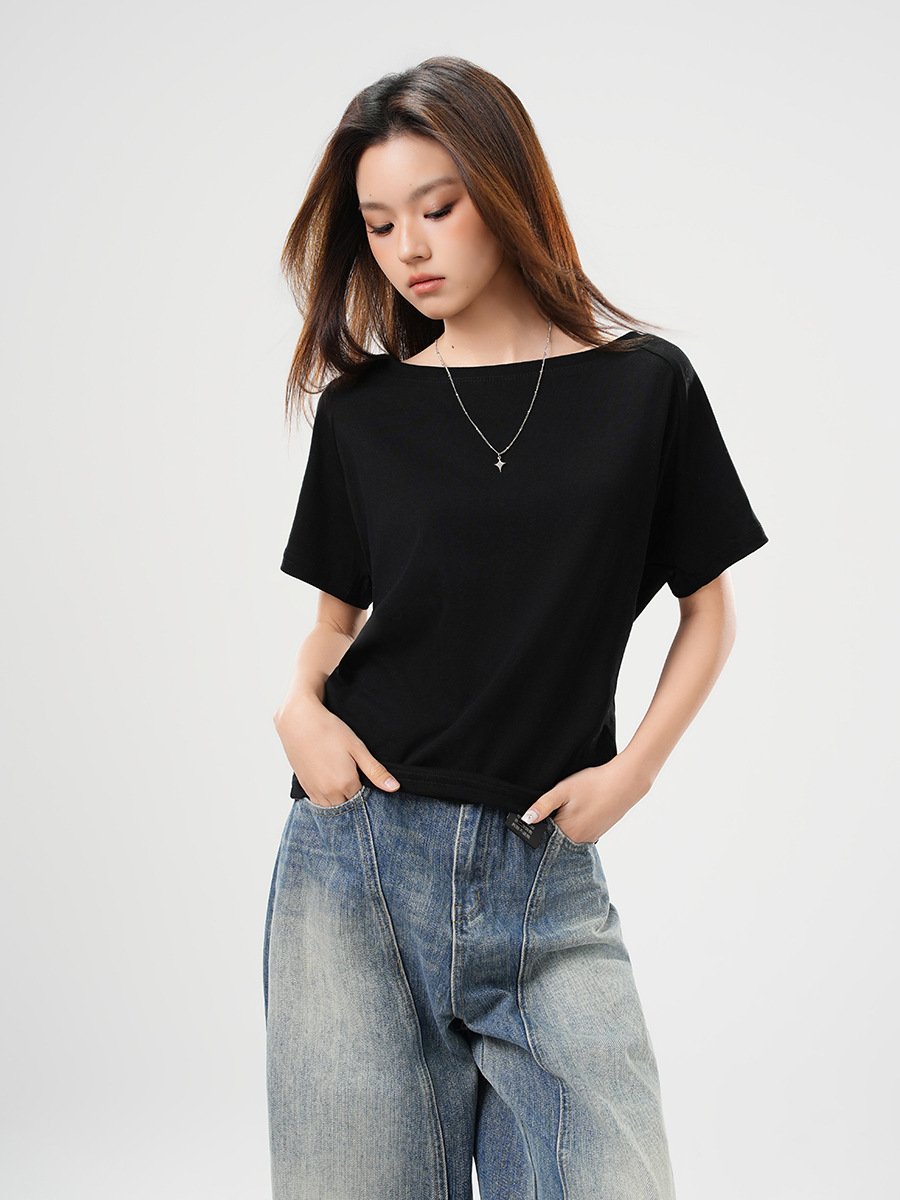 T-shirt sans manches pour femme à encolure asymétrique et coupe ample - Image 9