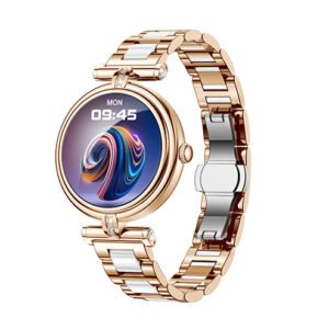 Montre connectée avec appels Bluetooth, cadran personnalisable et modes sportifs multiples – Montre élégante pour femme