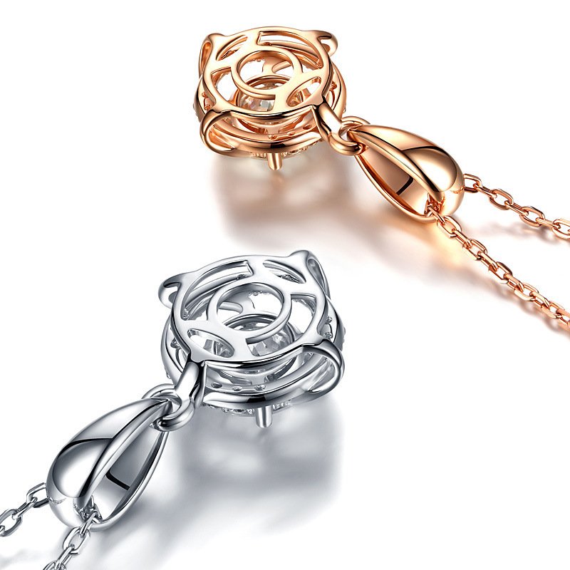 Collier en argent sterling S925 avec moissanite 1 ct (qualité D-VVS1), pendentif torsadé, chaîne plaquée platine (40 et 45 cm), livré dans un coffret cadeau avec certificat GRA. - Image 5