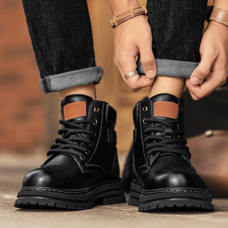 Bottines style Martin pour homme – Modèle montant rétro esprit « workwear » pour l'automne-hiver - Image 4