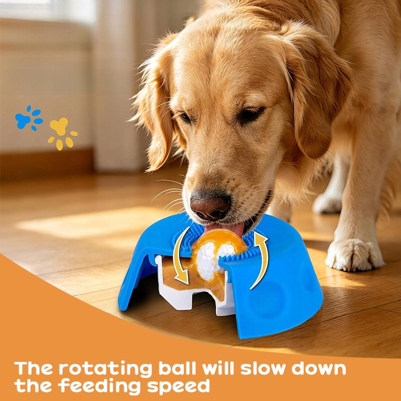 Gamelle à lécher en silicone pour chien avec balle roulante, anti-étouffement et antidérapante - Image 9