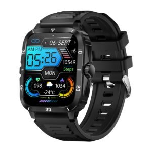 Montre connectée KT71 étanche jusqu'à 3 mètres, mesurant la fréquence cardiaque et la pression artérielle, résistante aux intempéries, idéale pour le