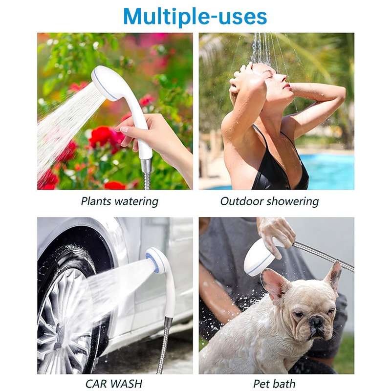 Pompe de douche portable rechargeable par USB | Kit de douche pour camping et plein air | Équipement de lavage pour voiture et animaux - Image 4