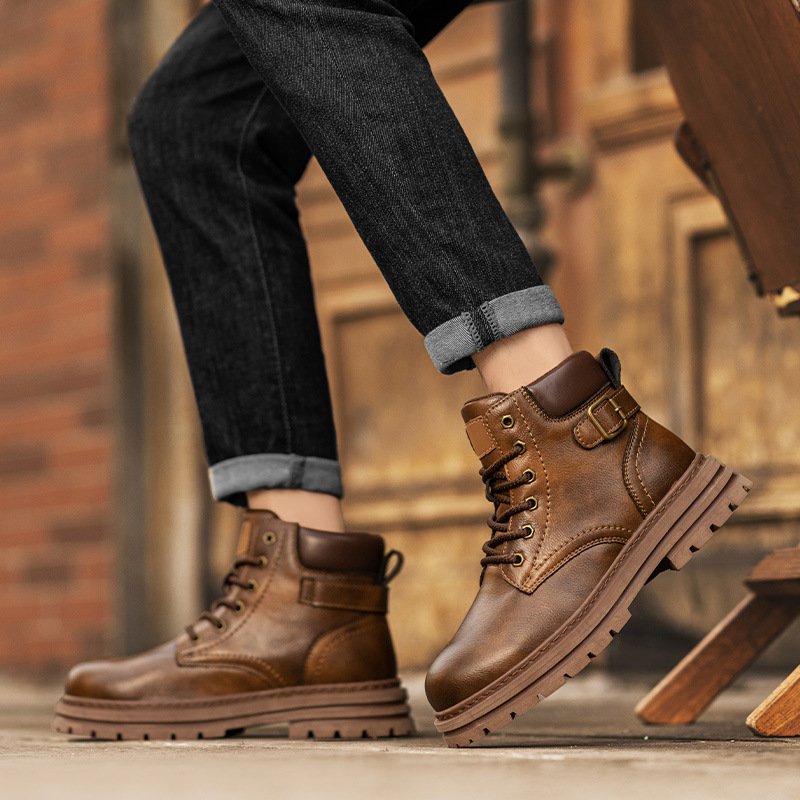 Bottines style Martin pour homme – Modèle montant rétro esprit « workwear » pour l'automne-hiver - Image 3