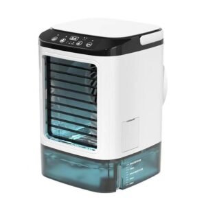 Mini-refroidisseur d'air portable à 3 vitesses (réservoir de 900 ml) – Ventilateur et humidificateur. Pour chambre ou bureau.