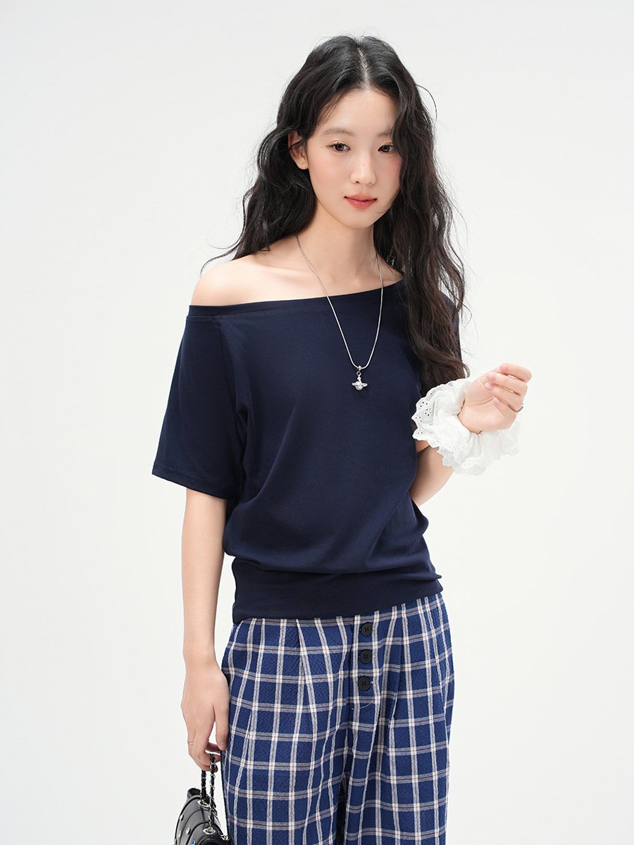 T-shirt sans manches pour femme à encolure asymétrique et coupe ample - Image 7