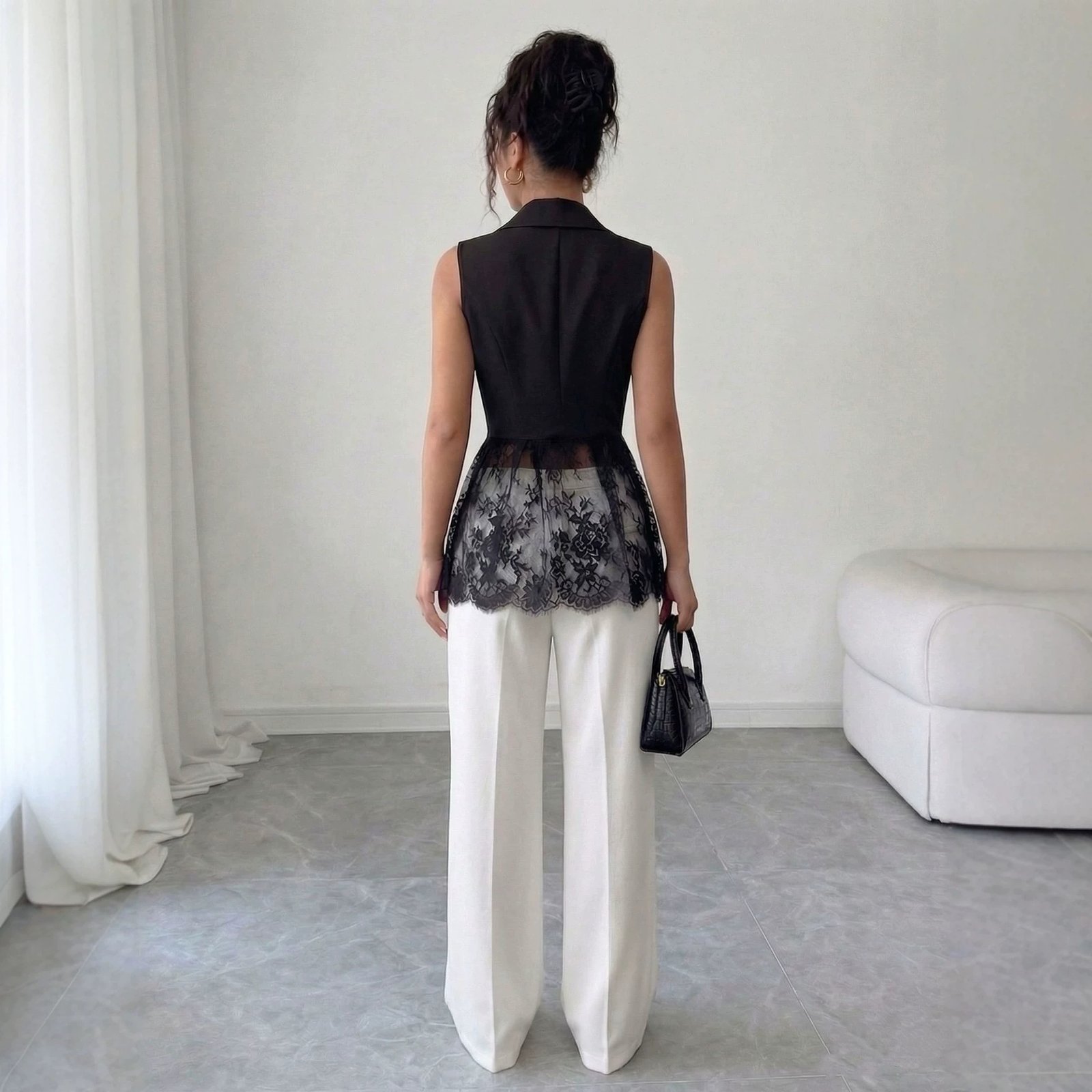 Veste sans manches coupe ajustée et évasée - Image 5