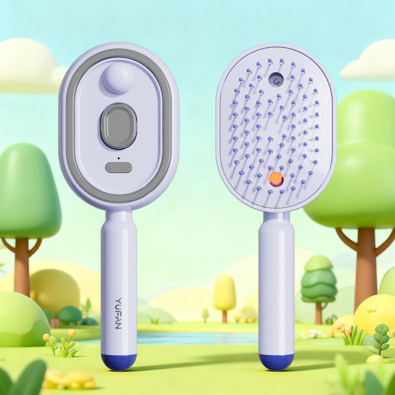 Brosse à cheveux électrique vapeur avec brumisateur, peigne lissant ionique pour moins de casse et sans résidus, outil de coiffage pour des cheveux l
