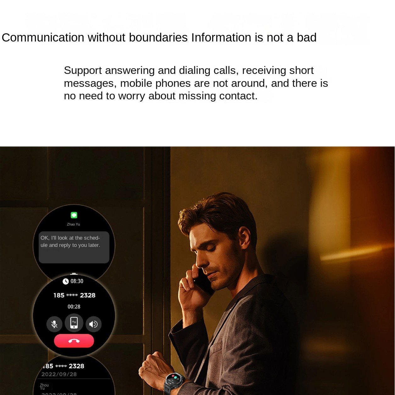 Montre connectée KT85 avec Bluetooth, lampe torche, cardiofréquencemètre, oxymètre de pouls et fonctions multiples pour l'extérieur - Image 3