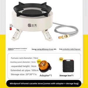 Nouveau réchaud de camping à infrarouge Explorer 4000W : portable, coupe-vent et doté d'un allumage électronique pour cuisiner en plein air.