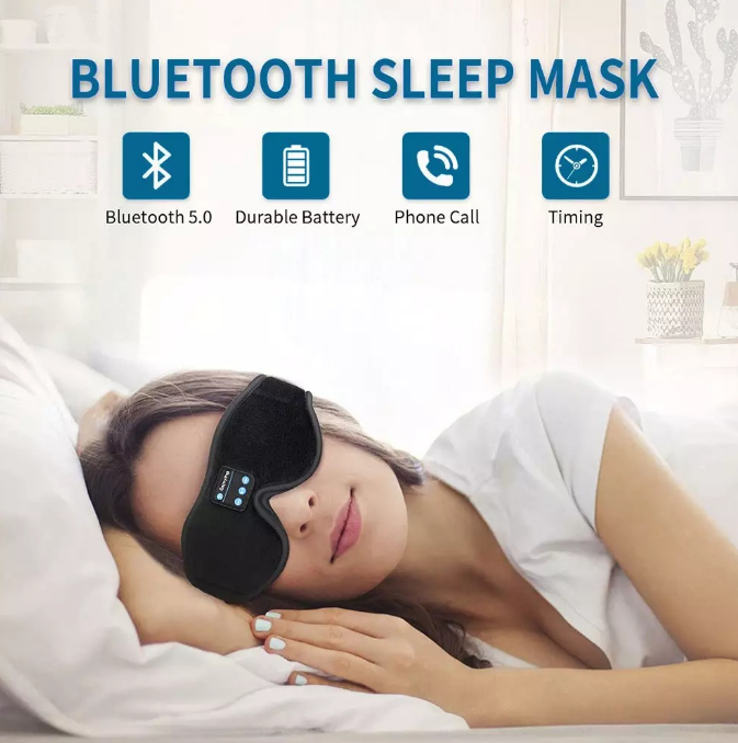 Masque de sommeil Bluetooth 3D avec écouteurs sans fil – Nouveau modèle stéréo - Image 2