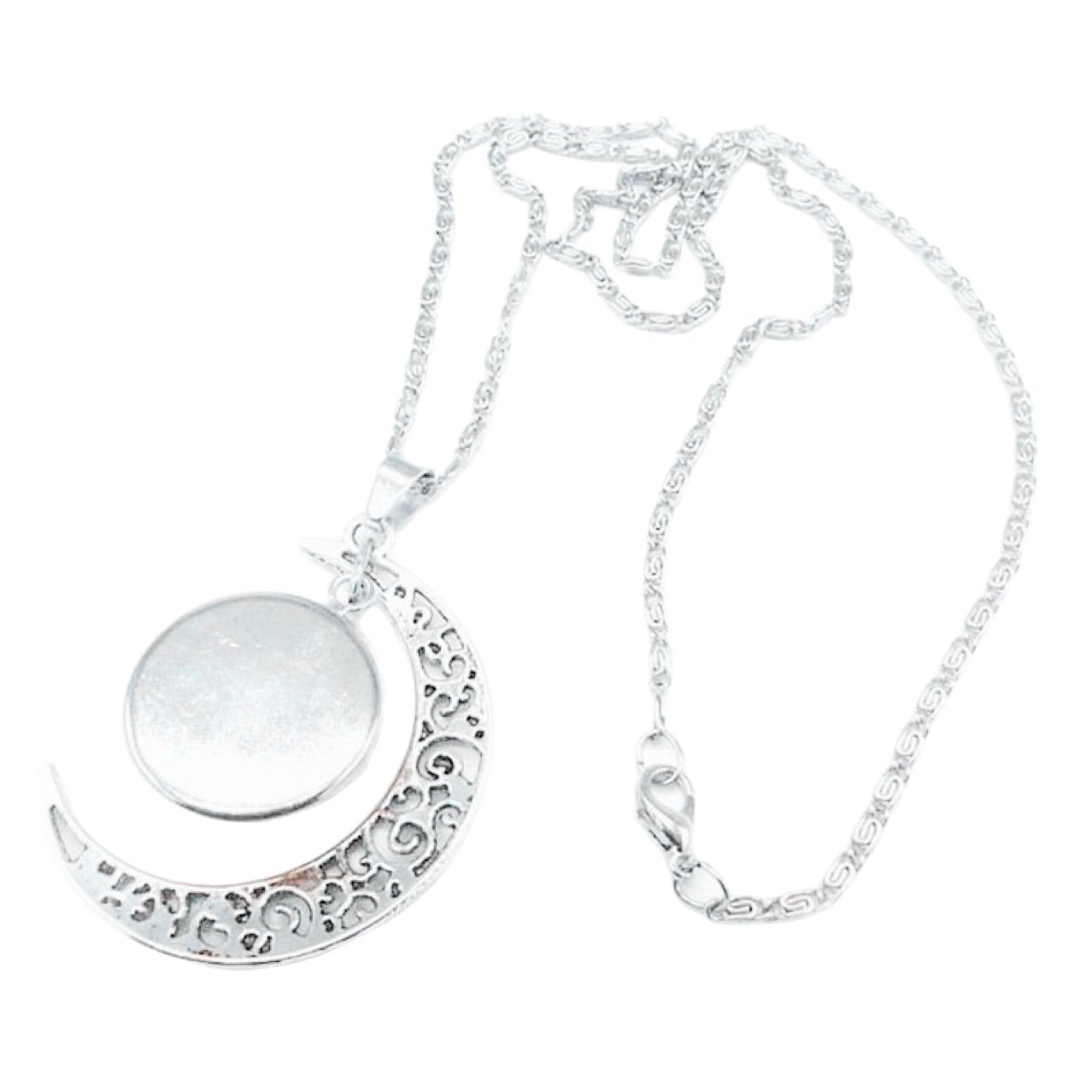 Collier ras du cou lumineux Zodiac Time Gem pour femme, pendentif lune argenté simple - Image 5
