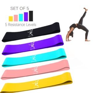 Kit de 5 bandes de résistance en latex pour le fitness – Élastiques en boucle pour musculation et entraînement