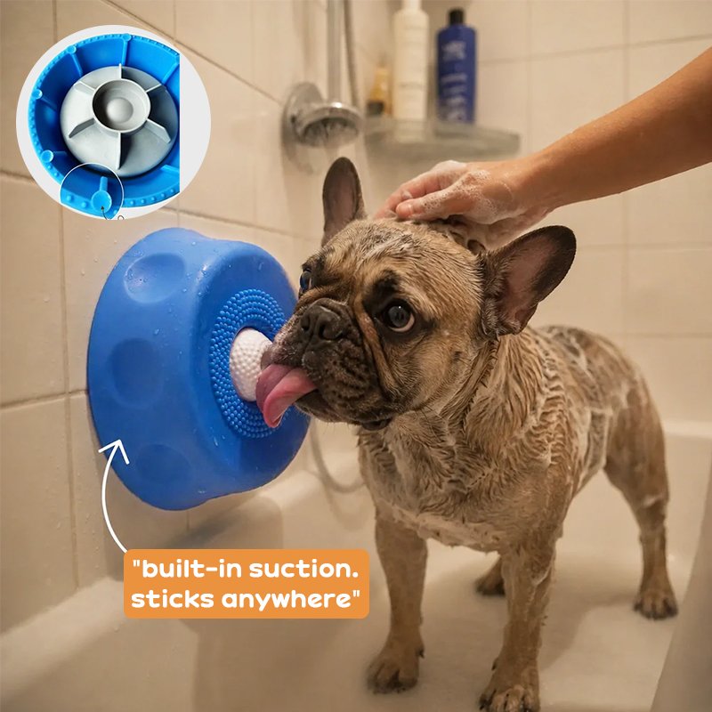 Gamelle à lécher en silicone pour chien avec balle roulante, anti-étouffement et antidérapante - Image 8