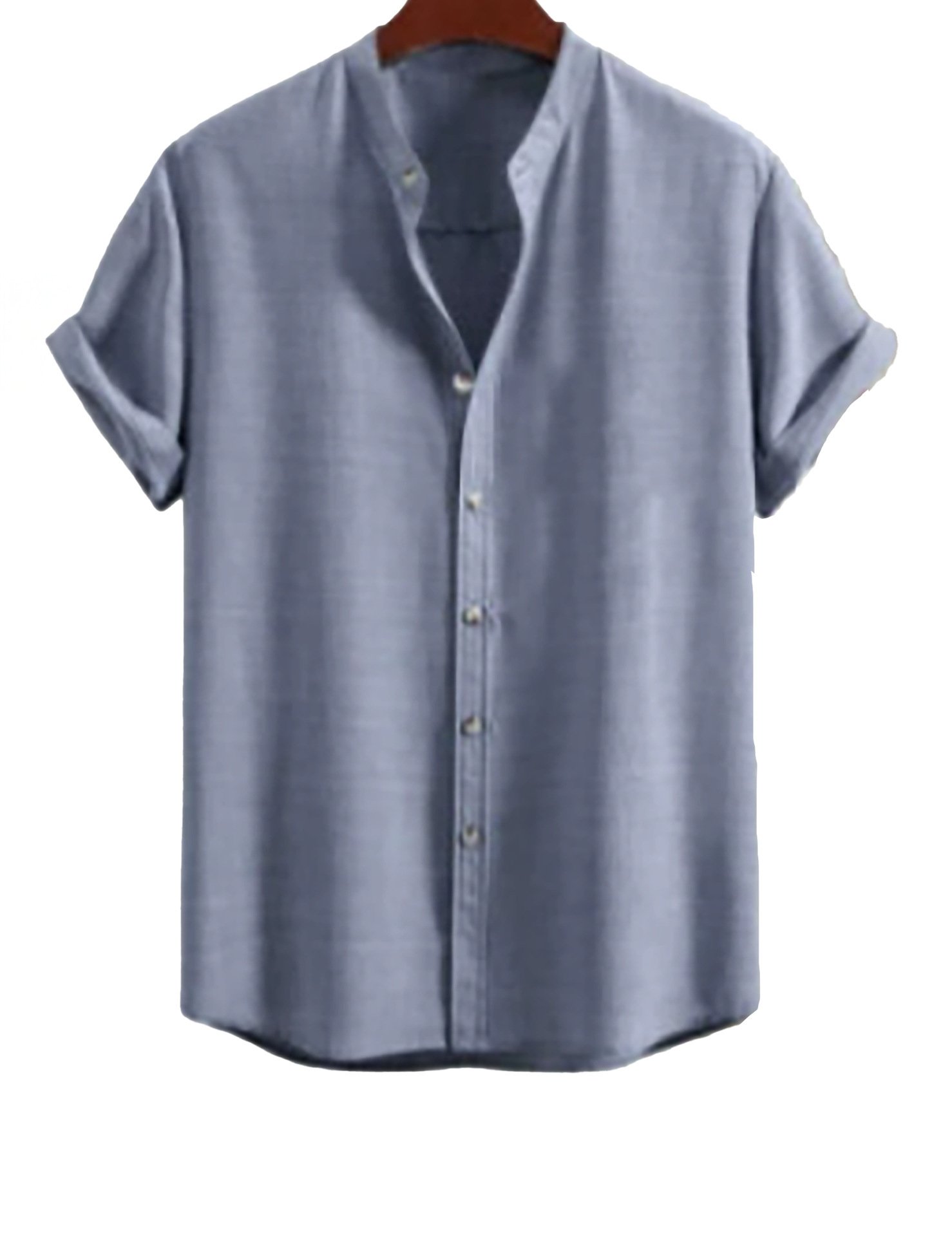 Ensemble de costume pour homme en lin et coton, coupe ajustée, col montant - Image 13