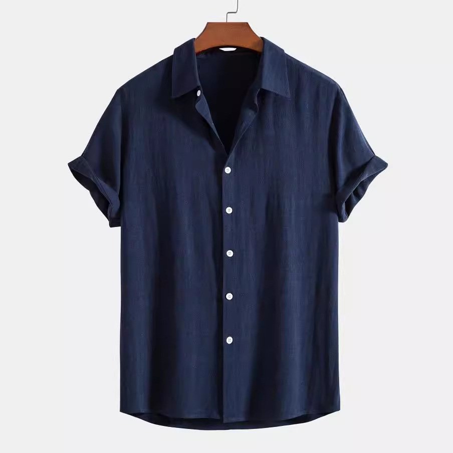 Ensemble de costume pour homme en lin et coton, coupe ajustée, col montant - Image 7