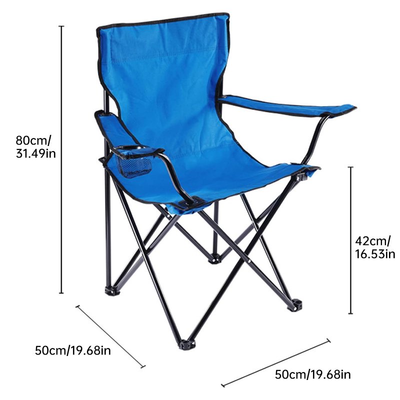 Chaise de camping pliante et portable – Siège de pêche 50 x 50 x 80 cm, léger et robuste, supporte jusqu'à 130 kg, facile à transporter - Image 13