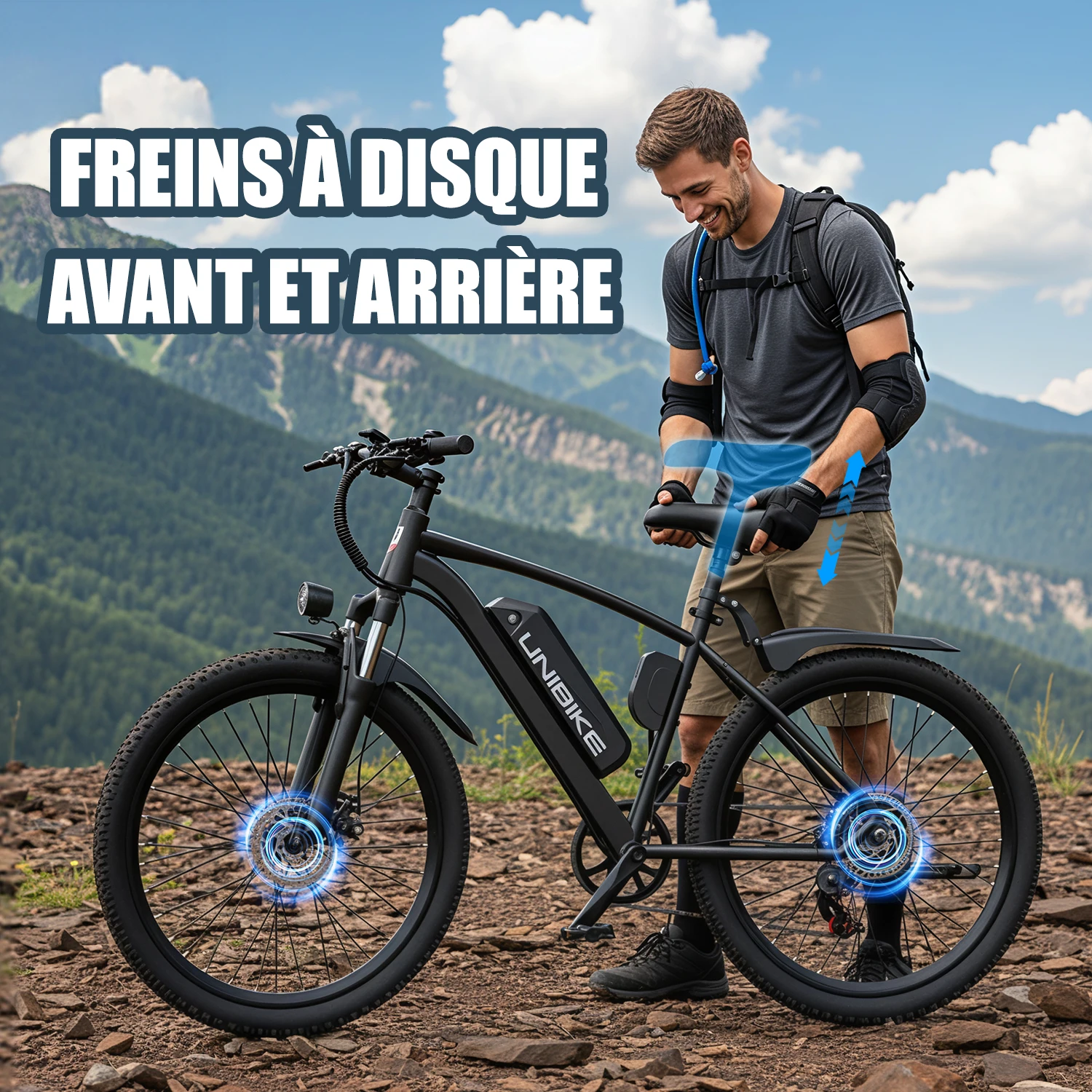 Vélo électrique urbain Aairsk Q7 – Moteur 250 W, batterie amovible 36 V 10 Ah, autonomie de 60 km, roues de 26 pouces, cadre haut, freins à disque, tr - Image 6