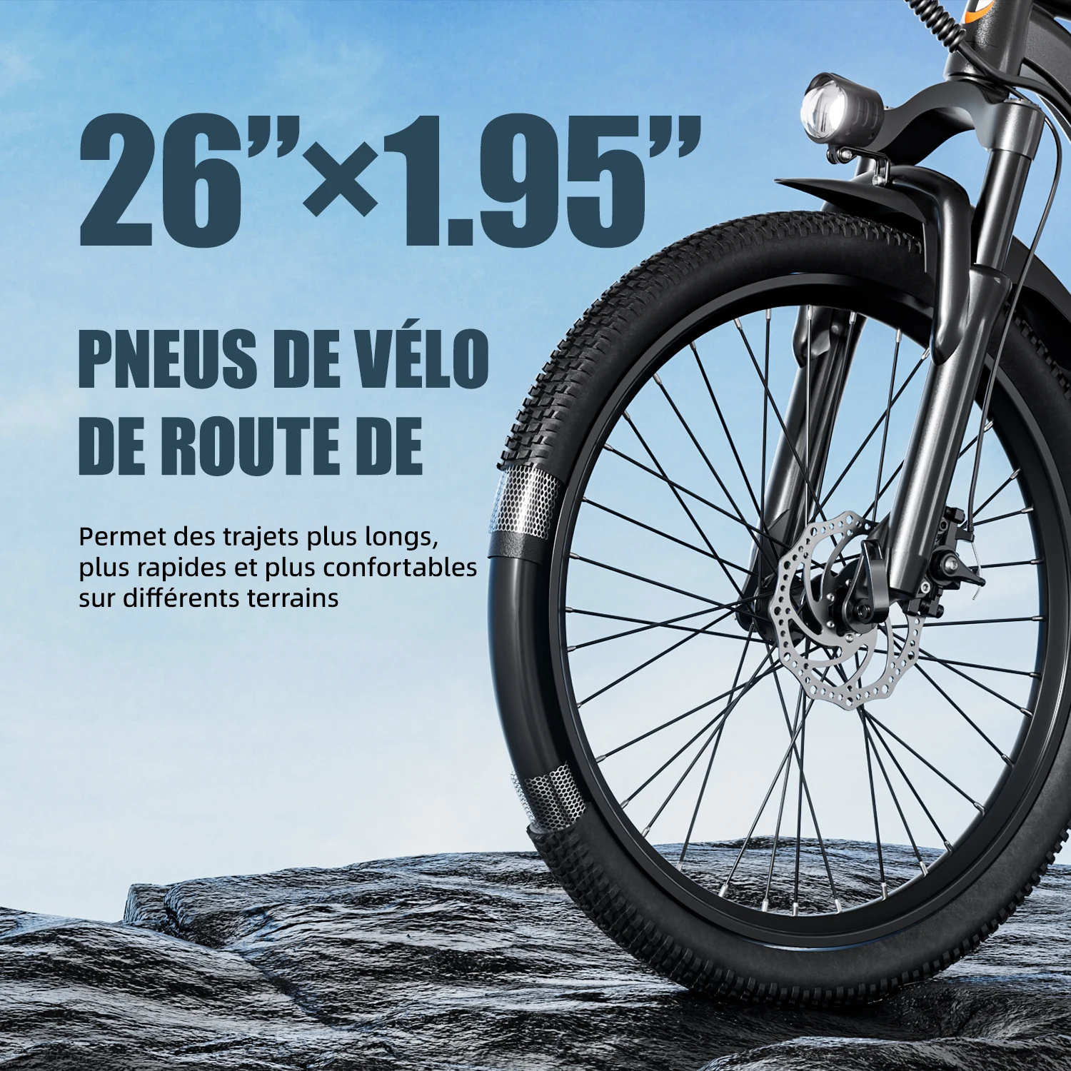 Vélo électrique urbain Aairsk Q7 – Moteur 250 W, batterie amovible 36 V 10 Ah, autonomie de 60 km, roues de 26 pouces, cadre haut, freins à disque, tr - Image 4