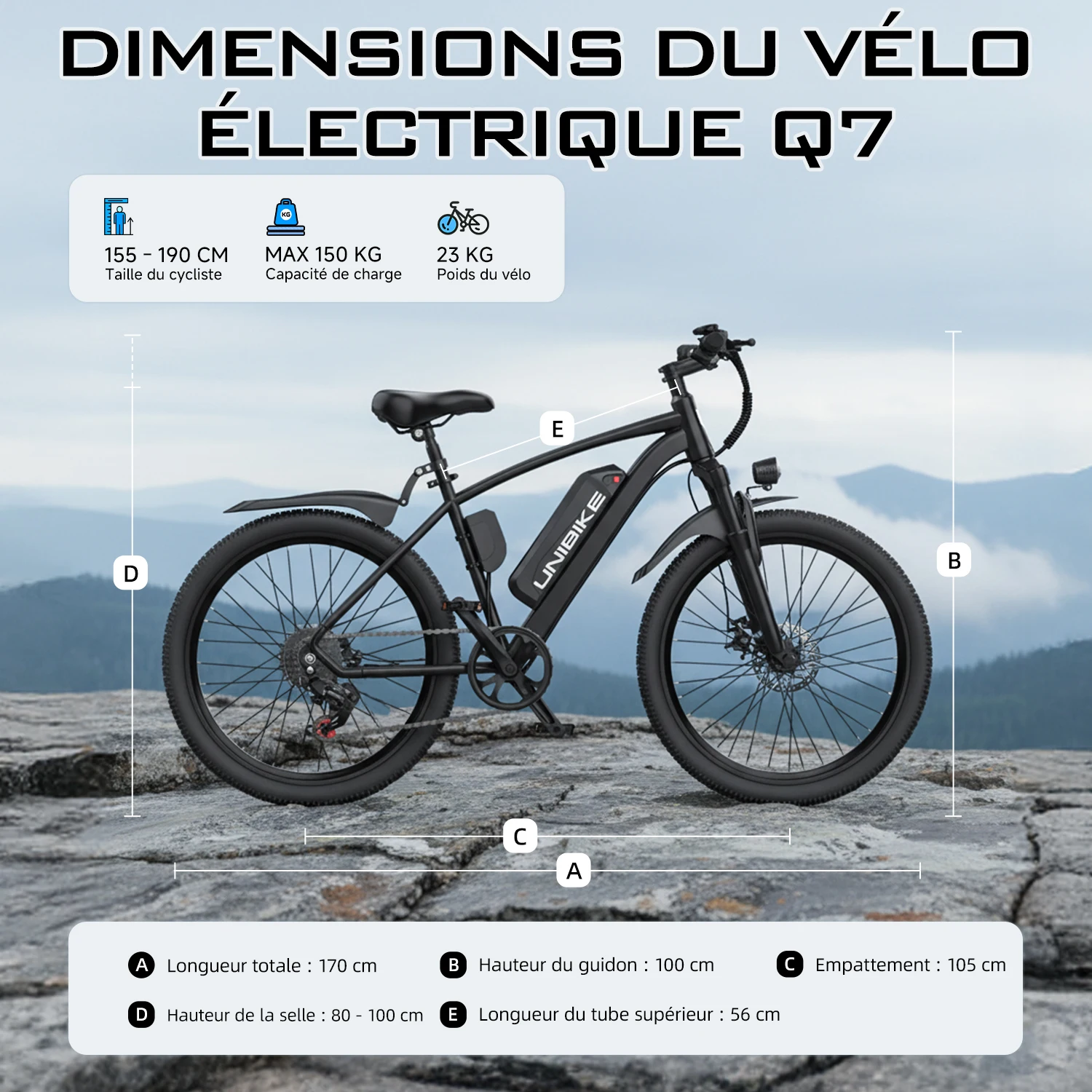 Vélo électrique urbain Aairsk Q7 – Moteur 250 W, batterie amovible 36 V 10 Ah, autonomie de 60 km, roues de 26 pouces, cadre haut, freins à disque, tr - Image 8