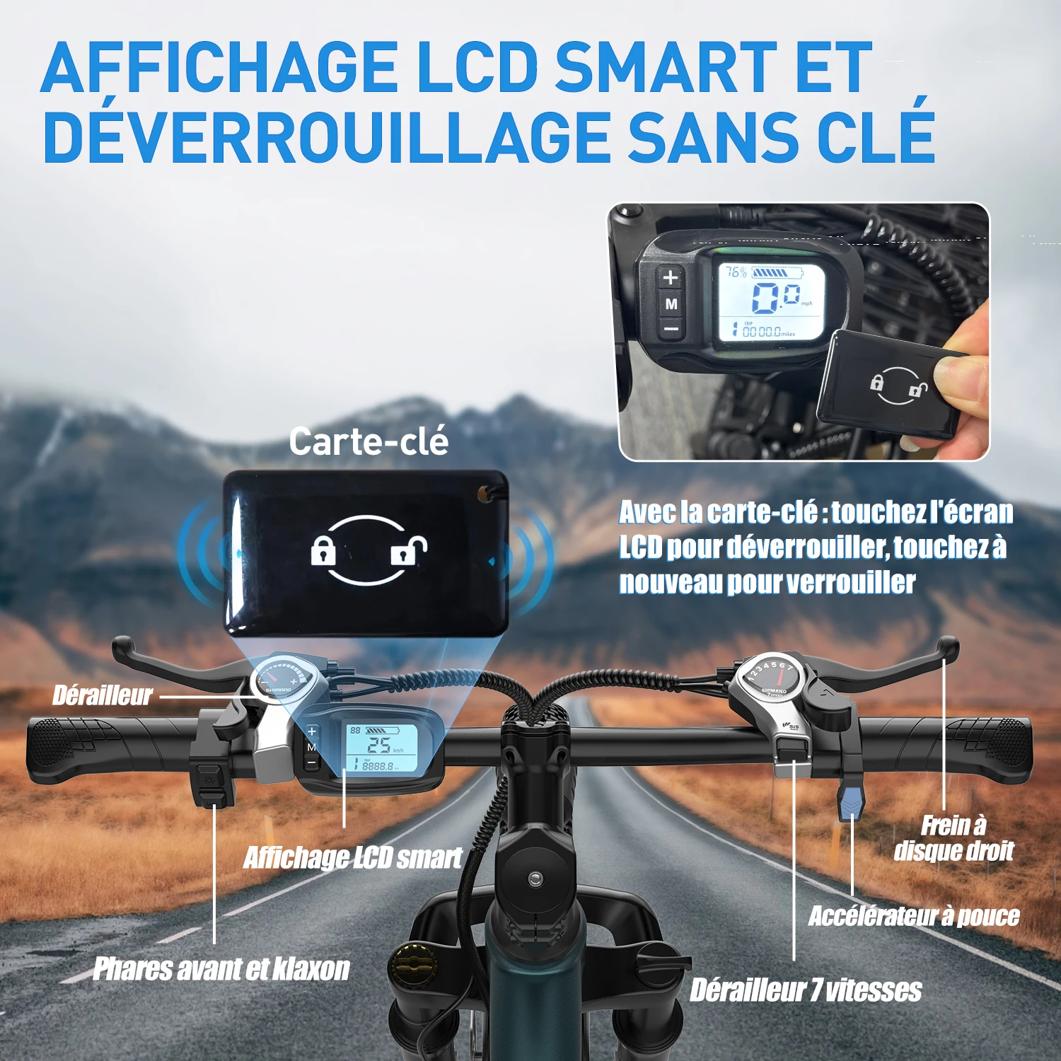Vélo électrique Aairsk GT900 26 pouces – Moteur 250 W / 45 Nm – Batterie 36 V / 13 Ah – Double suspension – Freins à disque – 21 vitesses – Démarrage - Image 6