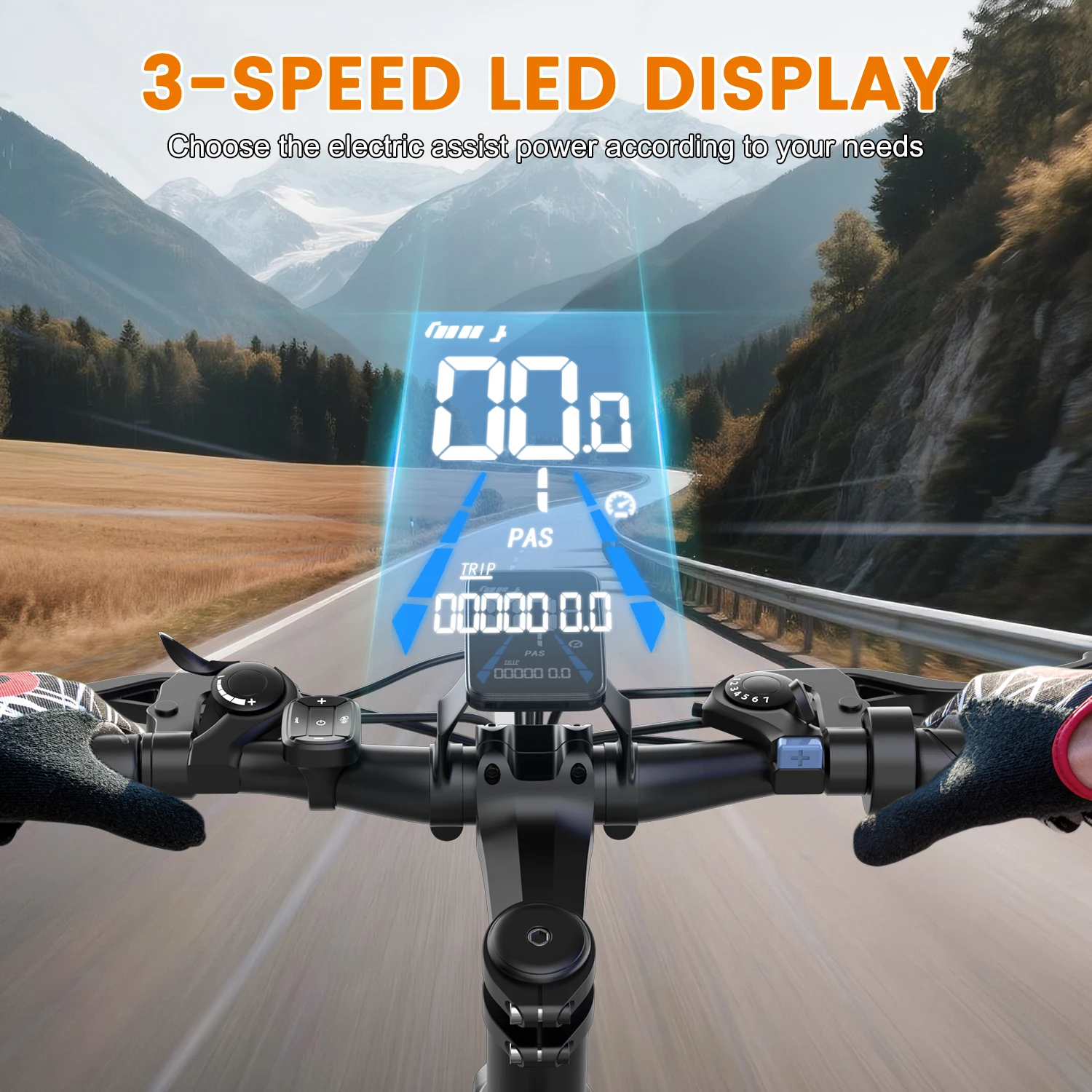 VTT électrique pour adultes DEEPOWER-G26, vélo électrique polyvalent (ville/tout-terrain), 7 vitesses, moteur 500 W, batterie 48 V 10 Ah, roues 26 x 2 - Image 3