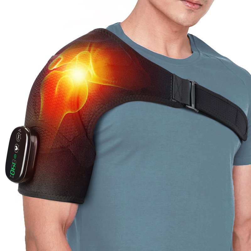 Support de massage pour les épaules avec commande tactile, ceinture de massage vibrante et chauffante rechargeable pour les épaules - Image 7