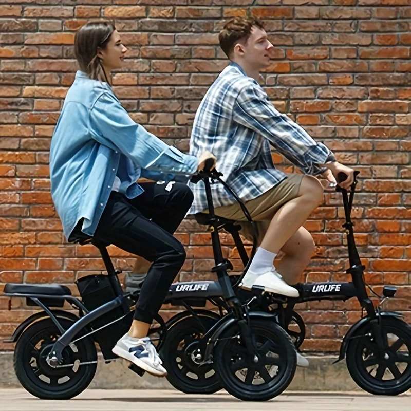 Vélo électrique pliable Urlife F1L (14 pouces) – Batterie 48 V 7,5 Ah amovible à charge rapide – Autonomie de 40 km – Suspension avant hydraulique – D - Image 7