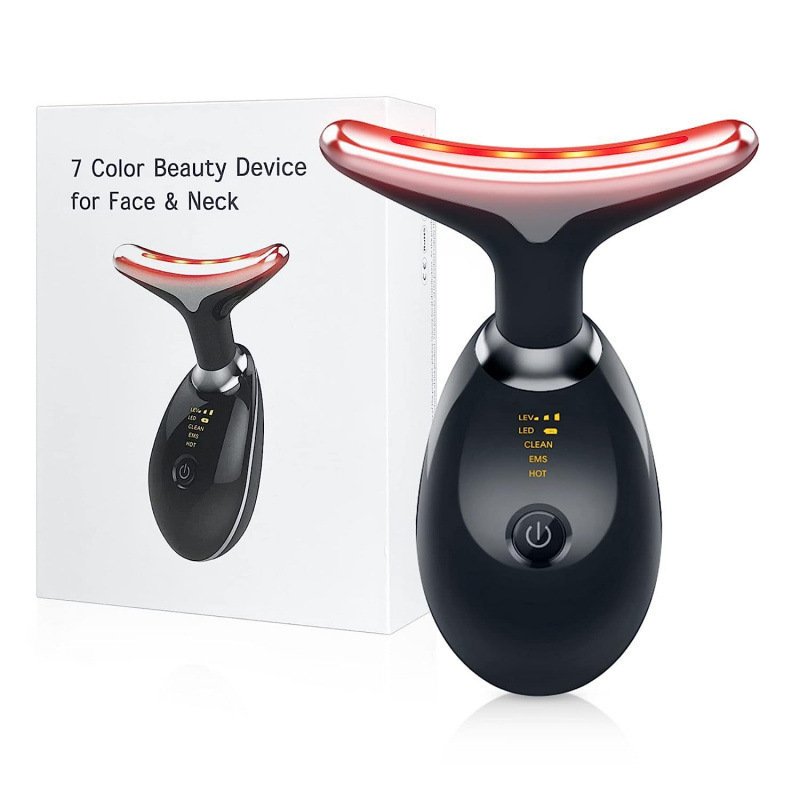 Appareil de massage de la nuque avec luminothérapie 7 couleurs pour le soin des rides du cou - Image 3