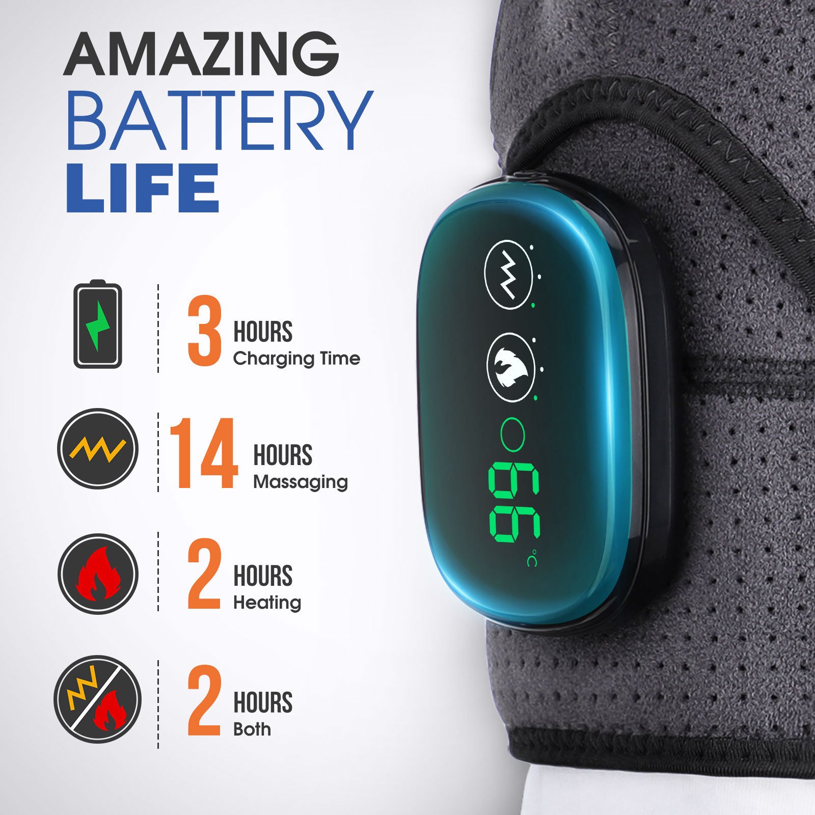 Support de massage pour les épaules avec commande tactile, ceinture de massage vibrante et chauffante rechargeable pour les épaules - Image 2