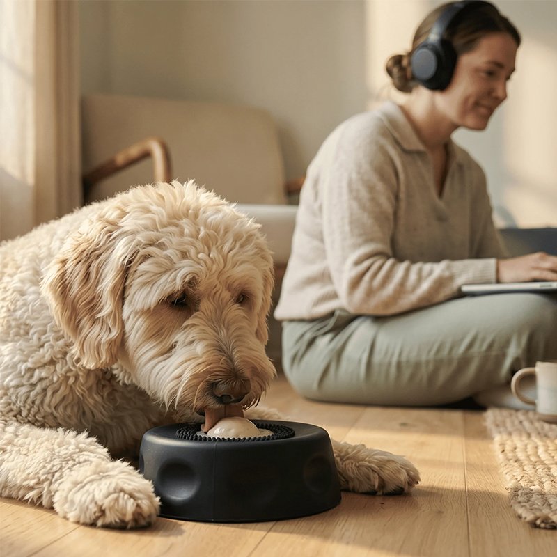 Gamelle à lécher en silicone pour chien avec balle roulante, anti-étouffement et antidérapante - Image 6