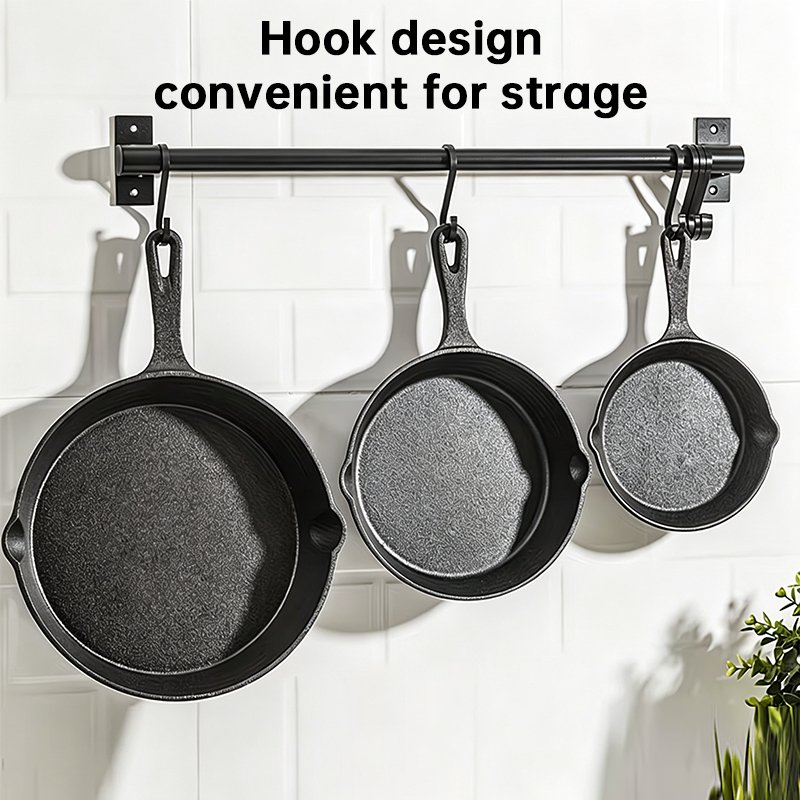 Ensemble de 4 poêles en fonte antiadhésives pour induction, poêle à œufs et à crêpes - Image 6