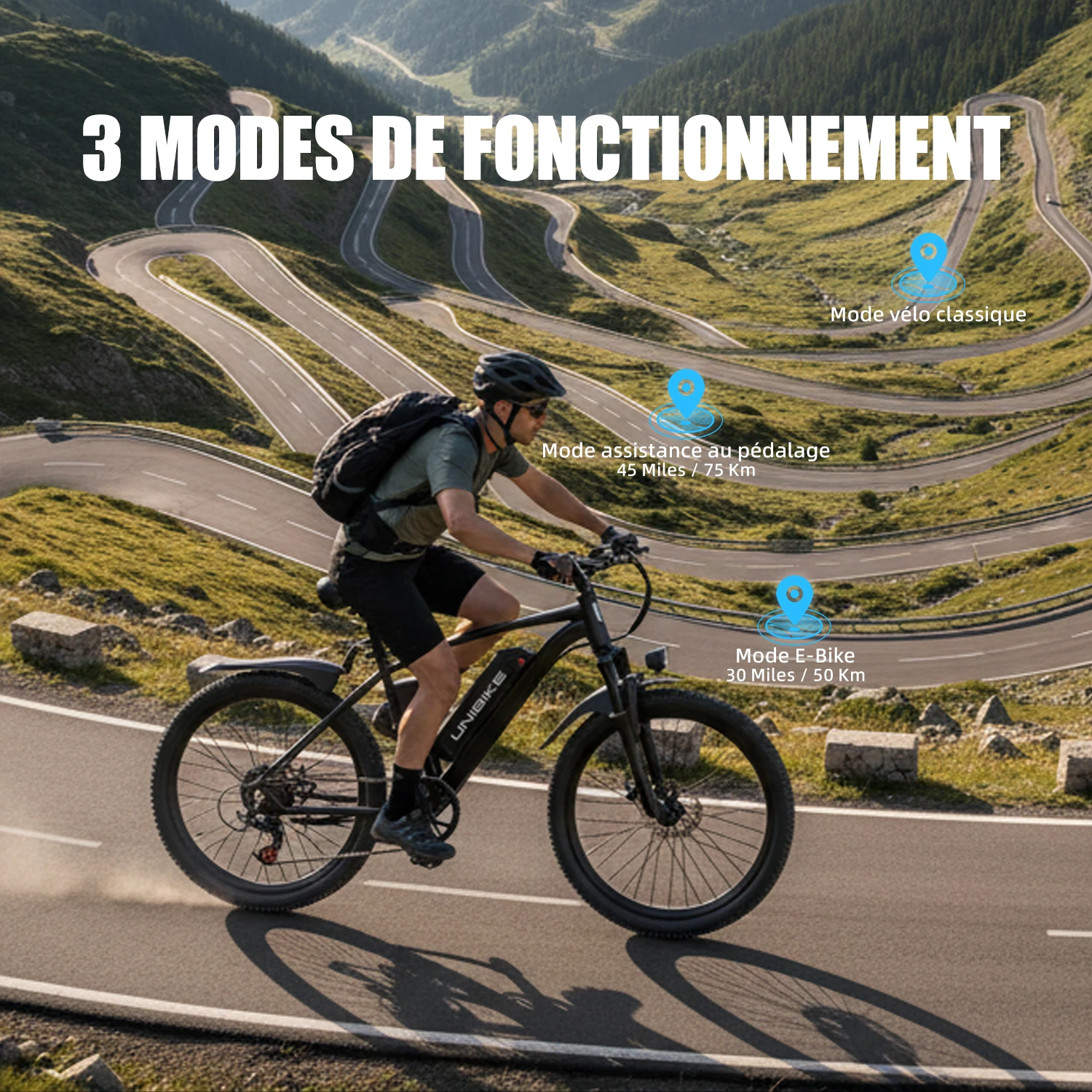Vélo électrique urbain Aairsk Q7 – Moteur 250 W, batterie amovible 36 V 10 Ah, autonomie de 60 km, roues de 26 pouces, cadre haut, freins à disque, tr - Image 7