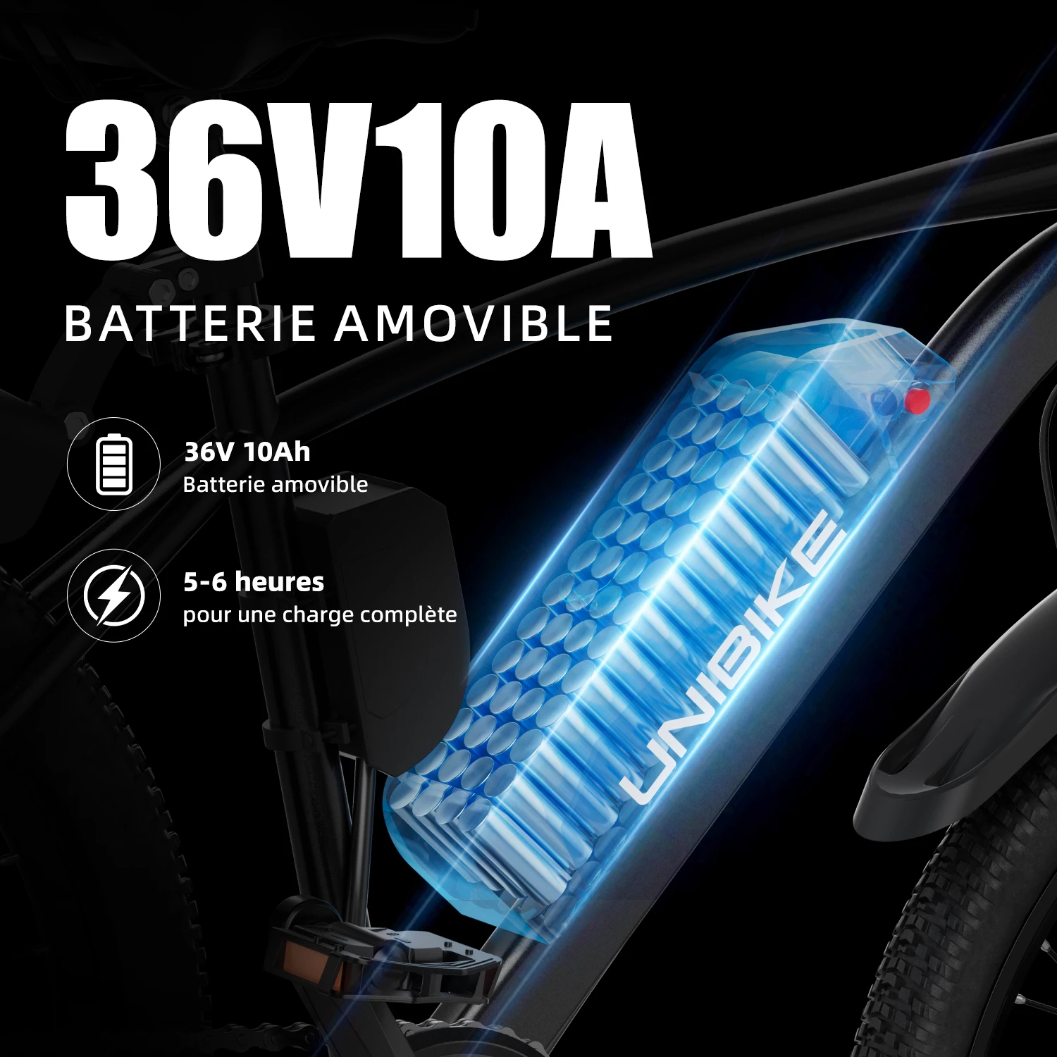 Vélo électrique urbain Aairsk Q7 – Moteur 250 W, batterie amovible 36 V 10 Ah, autonomie de 60 km, roues de 26 pouces, cadre haut, freins à disque, tr - Image 2
