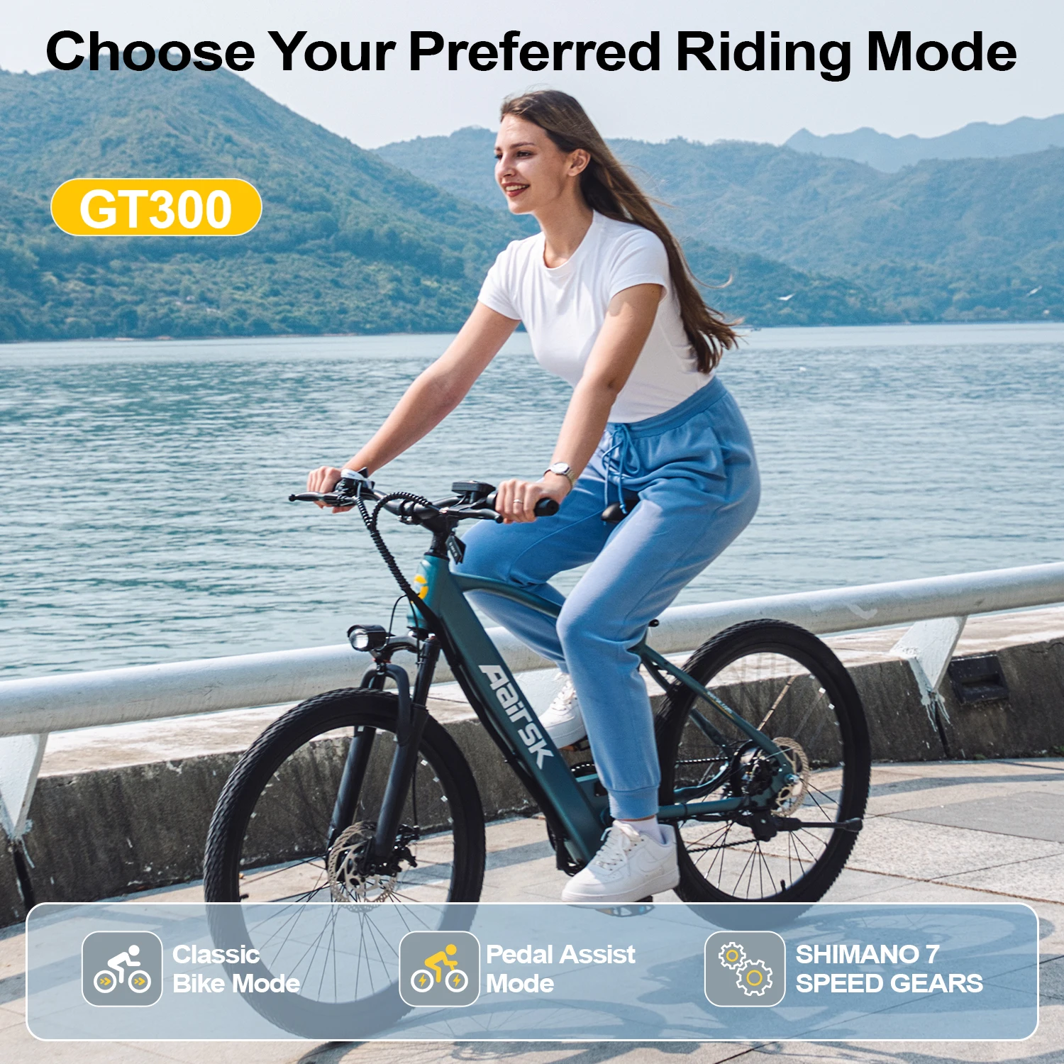 VTT électrique 26 pouces pour adultes, moteur sans balais 250 W, batterie 36 V 10 Ah (468 Wh), autonomie jusqu'à 64 km, vitesse max. 25 km/h, 7 vitess - Image 6