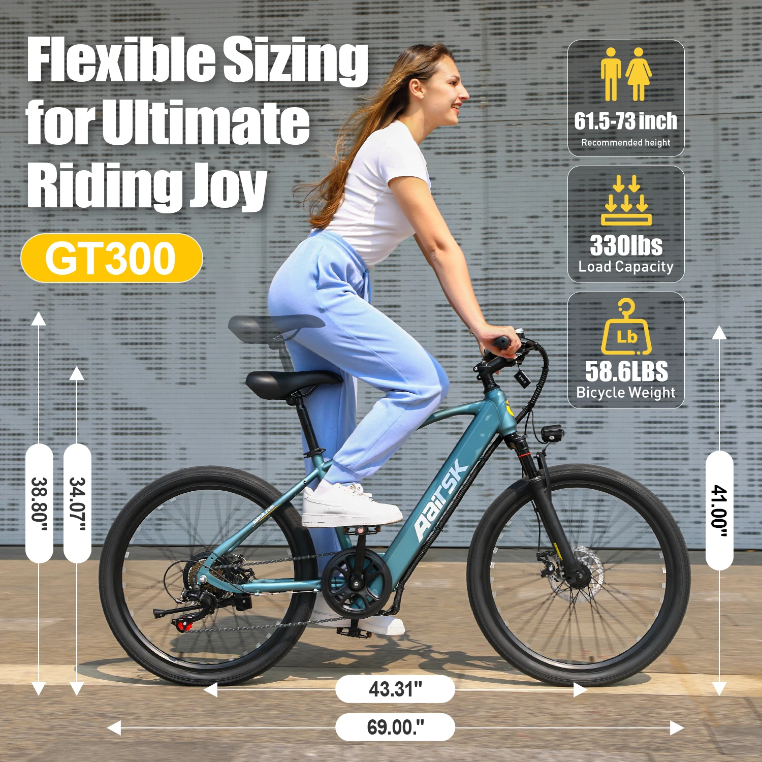 VTT électrique 26 pouces pour adultes, moteur sans balais 250 W, batterie 36 V 10 Ah (468 Wh), autonomie jusqu'à 64 km, vitesse max. 25 km/h, 7 vitess - Image 7