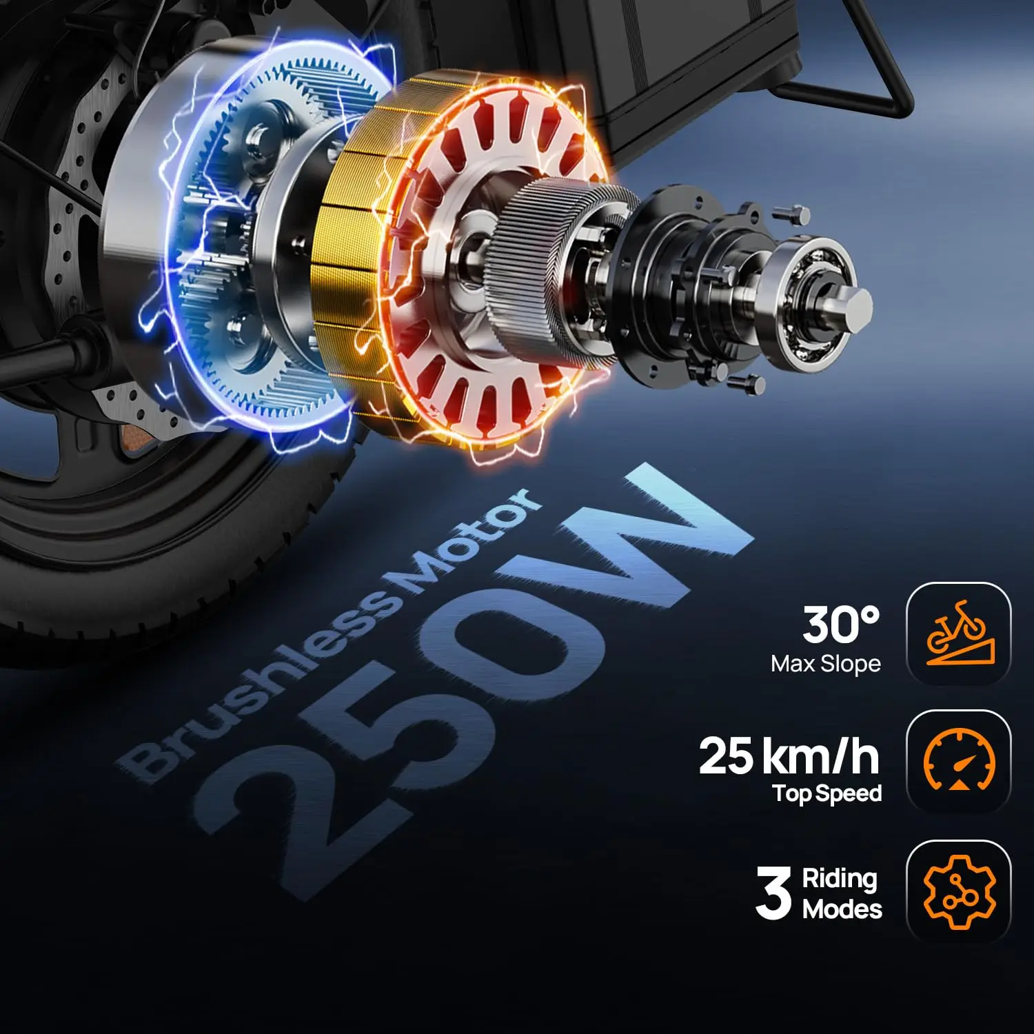 Vélo électrique pliable Urlife F1L (14 pouces) – Batterie 48 V 7,5 Ah amovible à charge rapide – Autonomie de 40 km – Suspension avant hydraulique – D - Image 2
