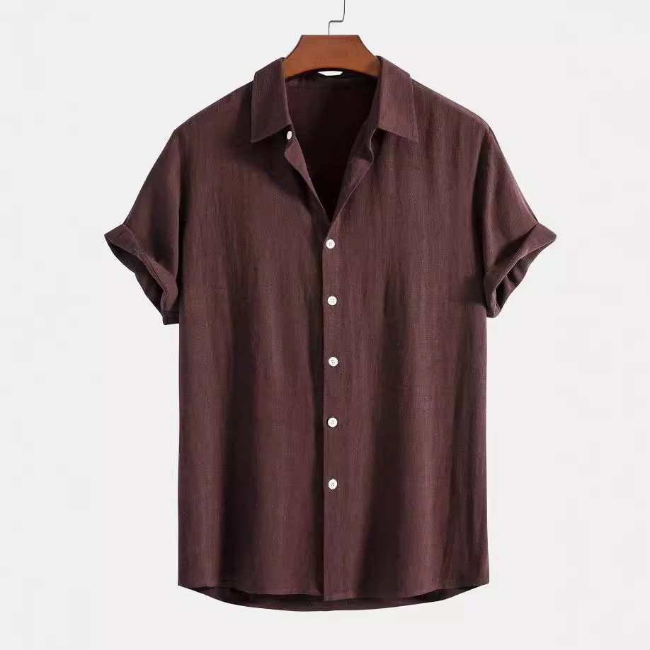 Ensemble de costume pour homme en lin et coton, coupe ajustée, col montant - Image 6