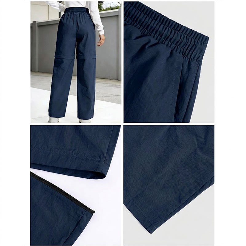 Pantalon de randonnée convertible pour femme - Pantalon cargo imperméable à séchage rapide avec jambes amovibles par fermeture éclair, idéal pour le c - Image 9